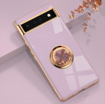 Google Pixel 8 7A 7 Pro 6A 5A &uuml;mbris, magnetiline autohoidik, 6D plaadistusraam, silikoonist kestast r&otilde;ngasalus, TPU kaitsekate for Pixel 8 helelilla v&auml;rv