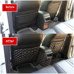 leather Car Rear Seat Anti-Kick Pad Back Seats Cover Armrest Anti-dirty Protection Mat For Mazda 2 mazda2 07-18 BlackBeige