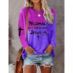 Br&auml;ndi naiste T-s&auml;rk, s&uuml;damega graafiline koomiksimaaling, vabaaja n&auml;dalavahetuse pikkade varrukatega, kaelusega puuvillane t-s&auml;rk Basic Essential L