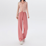 Dressip&uuml;ksid Joggers Naiste laia s&auml;&auml;rega kottis p&uuml;ksid Spring Summe Naistele k&otilde;rge v&ouml;&ouml;kohaga Oversize p&uuml;ksid Naiste dressip&uuml;ksid p&uuml;ksid M roosa