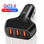 Autolaadija sigaretis&uuml;&uuml;tajale Nutitelefoni USB-adapter Mobiiltelefoni laadija Kahe USB-kiirlaadimine Iphone Xiaomi Huawei jaoks 3 USB must