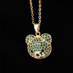 Lihtne ja moekas v&auml;rviline karukaelakee, t&auml;isteemant, armas loomaripats, titaanist terasest lukust luukett ehe kingitus naistele