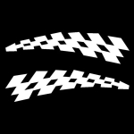 2 TK autokleebised Checker Flag Racing Creative Decoration Kriimustuste kleebised 20x11cm-2PCS valge