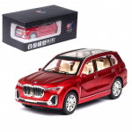 1/24 Scale X7 SUV mudelauto m&auml;nguasi, tsingisulamist tagasit&otilde;mmatav m&auml;nguauto heli ja valgusega lastele, poisile t&uuml;drukule kingitus 1/24-20.5x8x7cm punane