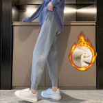 Talvised uued meeste Plus Velvet Plus Velvet soojad puuvillased spordip&uuml;ksid L must
