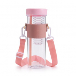 Veepudel &otilde;lgedest toidukvaliteediga, purunemiskindel lekkekindel laia suuga veepudel puuviljade infusiooniga veepudel hall