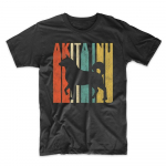 Retro 1970 S-stiilis Akita Inu Koera siluett Akita M&otilde;ranenud Distressed Unisex T-s&auml;rk S