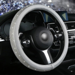 Universaalne Bling Bling Diamond Rhinestones Crystal auto rooli kate PU nahast autotarvikud Dropshipping must