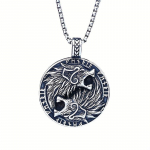 Mood Viking Double Wolf Head Ripats Kaelakee Kompass P&otilde;hjamaade Talisman Kaelakee Meeste Loomaehted