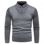 Meeste s&uuml;gistalvine kampsun v&otilde;lts kaheosaline pikkade varrukatega rev&auml;&auml;riga n&ouml;&ouml;bid Triibuline pullover Kootud Slim Fit Pehme soe elastne rev Meeste &auml;ristiilis kampsun M tumesinine v&auml;rv