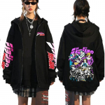 JoJo Bizarre Adventure T&otilde;mblukuga kapuuts Naljakas Jaapani Anime T&otilde;mblukuga kapuutsiga kampsun meeste Harajuku hip-hop riided Unisex kapuutsid L