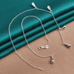 URMYLADY 925 h&otilde;bedane viie veetilga kaelakee naistele pulmapeo moeehted 45cm