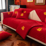 Paksud sametdiivani katted Pulmakaunistus Punane sektsioonkuhvelmatt Moodne diivanir&auml;tik lamamistool, kate, m&ouml;&ouml;blikaitse 1pc 45x45 pillowcase