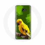 &Uuml;mbris Samsung Galaxy A3 2017 Yellow Parakeet Birds rohelise taustaga