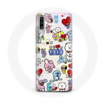 Coque pour Samsung Galaxy A50 BTS Bangtan Sonyeondan BT21 Van Tata Chimmy Cooky Rj Koya Mang Et Shooky