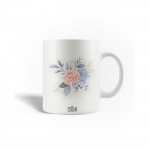 Mug en C&eacute;ramique Fleur Rose Abstraite Avec Des P&eacute;tales Textur&eacute;s