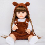 Uued armsad reborn baby girl nukud 55 cm t&auml;issilikoonist vin&uuml;&uuml;list KEIUMI elutruud vasts&uuml;ndinud nukud bebe reborn m&auml;nguasja s&uuml;nnip&auml;evakingid 22 inch about 55 cm pruun