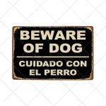 Ettevaatust Dog On Patrol Metallist silt Bulldog plekkplakat Vintage seina dekoratiivne taldrik Pubibaari poe kujundus Kodukaunistus 20x30cm 20x30cm