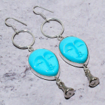 Natural Sleeping Turquoise Gemstone 925 Sterling Silver Earring 3.55 j3b99