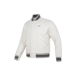 Nike Logo Tr&uuml;kiga Triibuline &Uuml;he Rinnaga Baseballi Jakk Meeste &Uuml;ler&otilde;ivad Phantom-Hall Valge DQ5011-030 M white