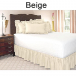 Wrap Around Home Decor Voodi seelik Elastne rihm Kortsidega voodi p&otilde;ll Hotel Pure Color Easy Fit XL beež