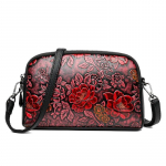 Kvaliteetne nahast k&auml;ekott Luksuslik disainer Retro etnilises stiilis 3D prinditud &otilde;lakott Moodne diagonaalne risti tasku telefonikott