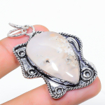 Natural Dendrite Opal Gemstone 925 Sterling Silver Gift Pendant 2.36 q3r18