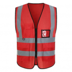 Meeste h&auml;sti n&auml;htav helkurvest V-kaelusega varrukateta mitme taskuga, disainiga vest, l&auml;bipaistev ID taskupliiats sinine