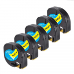 Yance 5Pcs/lot 12mm label maker tape black on yellow 91202 Compatible for DYMO Letratag tape for Dymo label printer LT-100H black on yellow  12mm