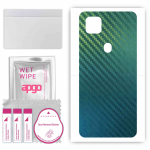 apgo kaitsev nahakleebis seljale, mis &uuml;hildub seadmega ZTE Blade V Smart, &uuml;mbriskile, foolium, vin&uuml;&uuml;l &ndash; mustriga s&uuml;sinik-kameeleon CAKA1