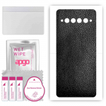 apgo Protective Skin Sticker for the back compatible with TCL 10 Pro, Wrap Film, Foil, Vinyl - Pattern Black Leather