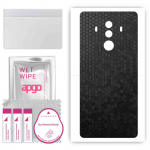 apgo Protective Skin Sticker for the back compatible with Huawei Mate 10 P Design, Wrap Film, Foil, Vinyl - Pattern Black Honeycomb