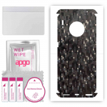 apgo Protective Skin Sticker for the back+sides compatible with Huawei Mate 30 Pro, Full Wrap Film, Foil, Vinyl - Pattern Carbon Black Pixel