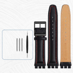 Ehtsast nahast k&auml;ev&otilde;ru swatch kellarihmale 17mm 19mm hammasliides k&auml;ekellad meeste naiste spordinahast kellarihm 19mm