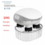 Scalphero elektriline peamassaažiseade juhtmevaba peanaha massaaž punase valguse teraapia veekindel keha &otilde;lad kaela massaaž Tervishoid must/valge