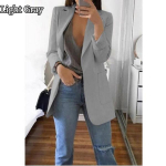 Naiste bleiser, eest avatud, pikkade varrukatega &uuml;lisuur taskutega vabaaja bleiser M