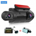 P&ouml;&ouml;ratav kahe objektiiviga 1080P autos&otilde;idusalvesti must kasti auto videosalvesti koos WIFI Night Vision G andurisilmuse salvestamise DVR-autokaameraga 3 inch without WIFI
