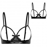 Naiste nahast seksikas pesu rinnahoidja &uuml;laosa, avatud nibudega voodrita rinnahoidja &uuml;laosa 3XL must