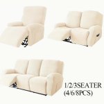Lamamistooli diivani kate elutuppa 1/2/3 istekohaga odav Lazy Boy Relax Jacquard Slipcover Protector Elastne tugitooli tooli kate 1 Seater(4pcs) beige