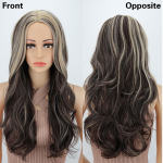 MERISIHAIR S&uuml;nteetiline pikk laineline pruun kuni blond parukapikendused kuumakindel parukas naistele igap&auml;evaseks peol kasutamiseks 60cm