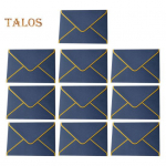 10 tk Kuumtempliga &uuml;mbrik Kuldse &auml;&auml;risega t&uuml;hjad V-klapiga kujundus&uuml;mbrik &Otilde;nnitluskaardid Kutsed M&auml;rkmed &Uuml;mbrikud valge