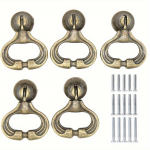 5 tk Vintage tsingisulamist ripatsr&otilde;ngas, kummuti t&otilde;mbamine, kummutit&otilde;mbed, k&auml;epideme nupud (&Uuml;ks auk kolme suuruse kruvidega) 5pcs