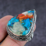 Spiny Oyster Gemstone Handmade 925 Sterling Silver Gift Jewelry Ring Size 7 r9m86