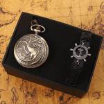 2tk/komplekt, Taskukellakomplekt, Quartz Movement Taskukell + Moodne kaelakee v&otilde;i k&auml;ev&otilde;ru, Vastupidavad aksessuaarid, Ideaalne kingitus mulle 2pcs/set A