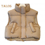 Talvine naiste mantli krae T&otilde;mblukuga suletav pikkade varrukatega puhast v&auml;rvi tuulekindel kuumust hoidev polsterdatud sulemantel Meeste &otilde;huke v&auml;lisjope M kohv