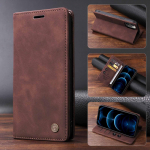 Vintage nahast klapp&uuml;mbris Samsung Galaxy A15 A54 A34 A24 A14 A05S A32 A22 A23 A73 A53 A52S A71 A51 M32 5G M22 rahakotikaardipesa raamatualuse kate Samsung A73 tumepruun v&auml;rv