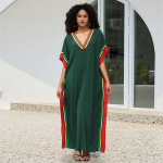 EDOLYNSA Tume roheline tr&uuml;kitud l&otilde;dvend kaftan naiste hommikumantel kaftan komplekt puhkuseks boheemlaslik ujumisriiete kate kaftan koduriietus kodus kandmiseks kleit Q1615 One Size roheline
