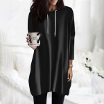 Naiste pusad vabaaja 3/4 varrukatega s&auml;rgid Moeprinteriga tuunikatopid taskutega M must