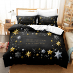 H&auml;id j&otilde;ule voodipesukomplekt, uusaasta magamistoa kaunistus, 3D-prinditud tekikotid, padjap&uuml;&uuml;rid, 2/3 tk, uusaastakingitused Baby 100x135cm