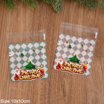 100 tk j&otilde;ulukommide k&uuml;psiste kott J&otilde;uluvana k&uuml;psiste kingitus isekleepuv pakkekott 2024 Noel j&otilde;ulupeo sisustus, uusaasta 2025 Cartoon Christmas 4 in 1